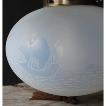 南蛮船 オパールセントガラス オーバル照明　A064 