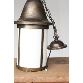 灯籠型 乳白色ガラス照明　A065 