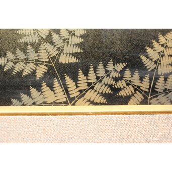 三谷吾一【鹿】沈金 漆額 額装　Q320 