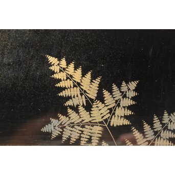 三谷吾一【鹿】沈金 漆額 額装　Q320 