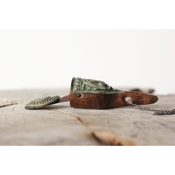 砂澤ビッキ ペンダント 木彫　X398 