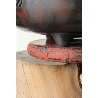 本間琢斎銘 斑柴銅 獅子耳 大瓶掛　M347 