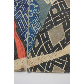 歌川国貞 役者絵木版画 三幅対　Z383 