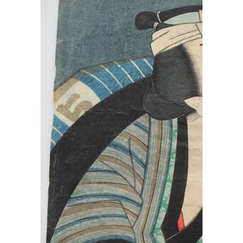 歌川国貞 役者絵木版画 三幅対　Z383 