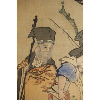 七福神 絹本掛軸 肉筆画　Z384 