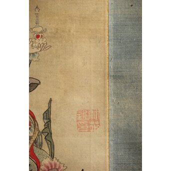 七福神 絹本掛軸 肉筆画　Z384 