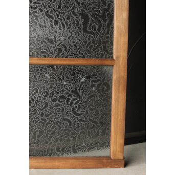 レトロガラス欄間/明り取り　R0266 ※白く濁っている部分あり