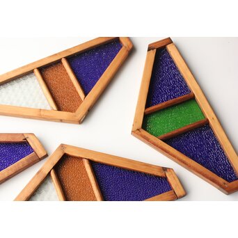 稀少 色ガラス窓 4枚1組　GD0156 