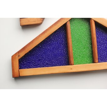 稀少 色ガラス窓 4枚1組　GD0156 