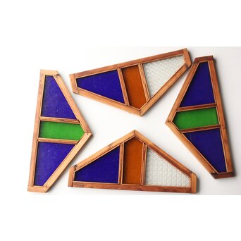 稀少 色ガラス窓 4枚1組　GD0156 