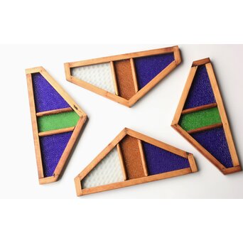 稀少 色ガラス窓 4枚1組　GD0156