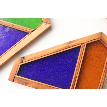 稀少 色ガラス窓 4枚1組　GD0156 