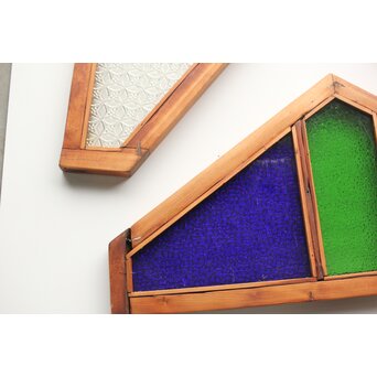 稀少 色ガラス窓 4枚1組　GD0156 