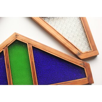 稀少 色ガラス窓 4枚1組　GD0156 