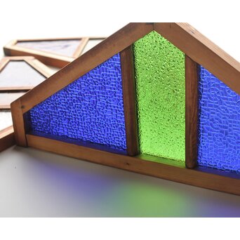 稀少 色ガラス窓 4枚1組　GD0156 