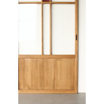 紫色ガラスの白木建具 2枚1組　GD0157Y 