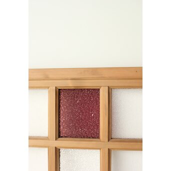 紫色ガラスの白木建具 2枚1組　GD0157Y 