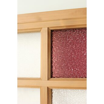 紫色ガラスの白木建具 2枚1組　GD0157Y 