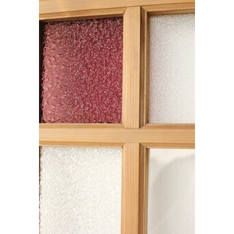 紫色ガラスの白木建具 2枚1組　GD0157Y 