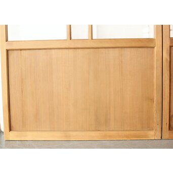 紫色ガラスの白木建具 2枚1組　GD0157Y 