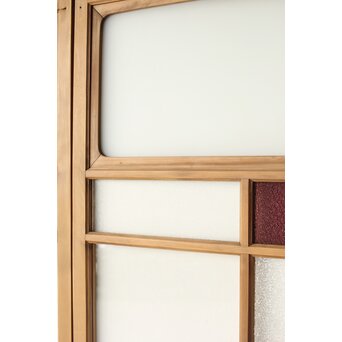 紫色ガラスの白木建具 2枚1組　GD0157Y 