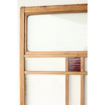 紫色ガラスの白木建具 2枚1組　GD0157Y 