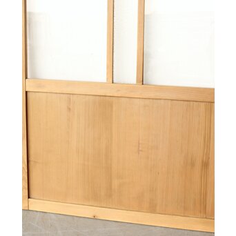 紫色ガラスの白木建具 2枚1組　GD0157Y 