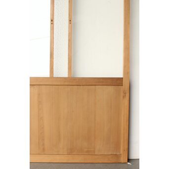 紫色ガラスの白木建具 2枚1組　GD0157Y 