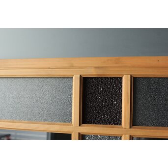 紫色ガラスの白木建具 2枚1組　GD0157Y 