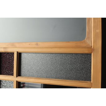 紫色ガラスの白木建具 2枚1組　GD0157Y 