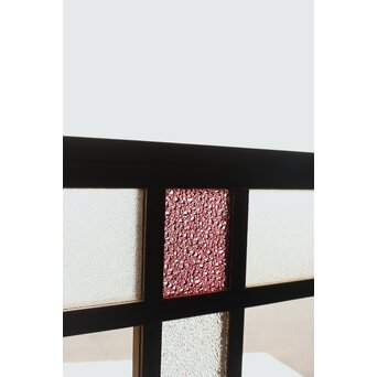 紫色ガラスの白木建具 2枚1組　GD0157Y 