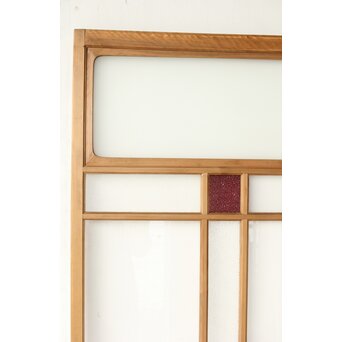 紫色ガラスの白木建具 2枚1組　GD0157Y 