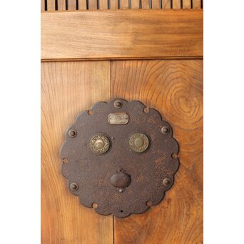 総欅 輪花金具格子蔵戸　W087Y 