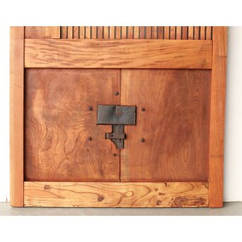 総欅 輪花金具格子蔵戸　W087Y 