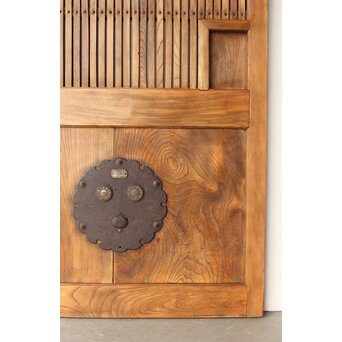 総欅 輪花金具格子蔵戸　W087Y 