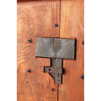 総欅 輪花金具格子蔵戸　W087Y 