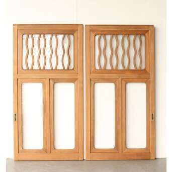 波化粧 中型両面使いガラス戸 2枚1組　GD0158