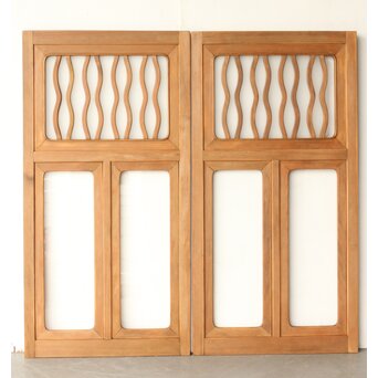 波化粧 中型両面使いガラス戸 2枚1組　GD0158 ここからB面　両面使いでデザインは一緒　引手なし