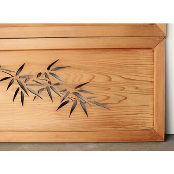 竹雀 透かし欄間 2枚1組　R0274 