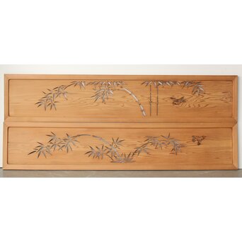 竹雀 透かし欄間 2枚1組　R0274 他面も同印象