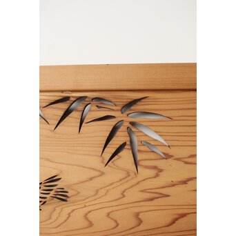 竹雀 透かし欄間 2枚1組　R0274 