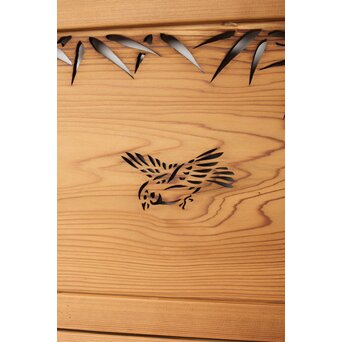 竹雀 透かし欄間 2枚1組　R0274 