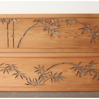 竹雀 透かし欄間 2枚1組　R0274 