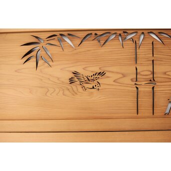 竹雀 透かし欄間 2枚1組　R0274 