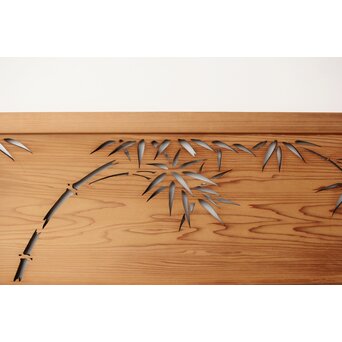 竹雀 透かし欄間 2枚1組　R0274 