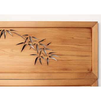 竹雀 透かし欄間 2枚1組　R0274 