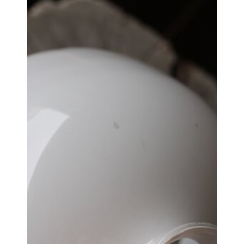 輪花縁 乳白色ガラス電笠照明　A067 