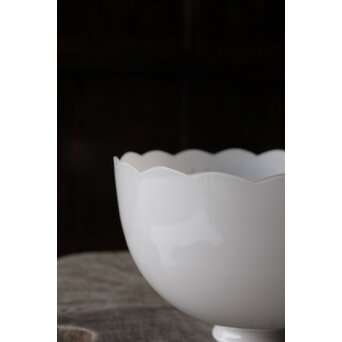 輪花縁 乳白色ガラス電笠照明　A067 