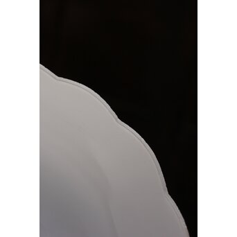 輪花縁 乳白色ガラス電笠照明　A067 