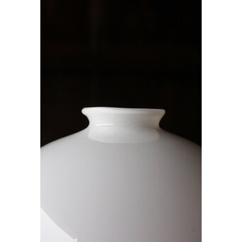 輪花縁 乳白色ガラス電笠照明　A067 